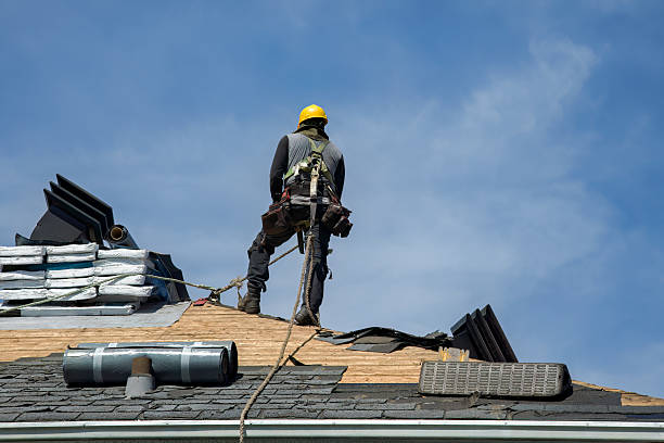 Professional Gutter Installation technician working in Mannsville, NY